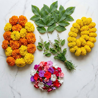 Shuddh Puja Premium Fresh Flower Kit for Wednesday Ganapati/Ganesh Puja - Complete Flower Combo