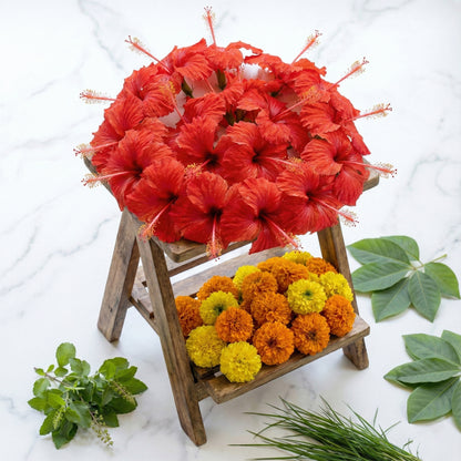 Shuddh Puja Premium Fresh Flower Kit for Tuesday Hanuman Puja - Complete Flower Combo