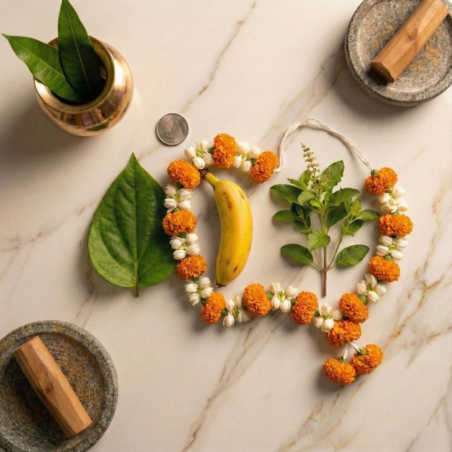 Shuddh Puja Premium Fresh Flower Kit for Thursday Laxmi Puja - Complete Flower Combo